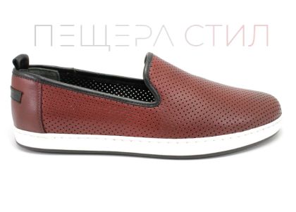Мъжки меки обувки в тъмно бордо 701р BR