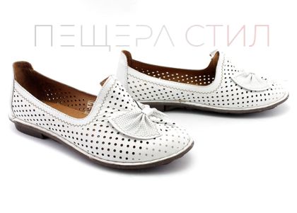 Pantofi casual dama din piele naturala de culoare alba, model Albitsia.