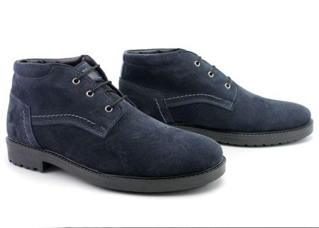 Clarks barbati din piele intoarsa naturala in albastru inchis, model August