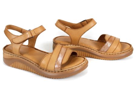 Sandale damă piele naturală culoare maro deschis Sole Chiaro