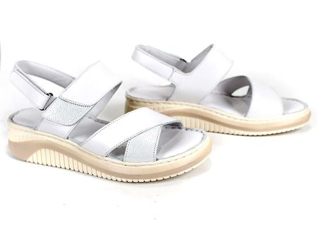 sandale damă albe din piele naturală Sole Brillante
