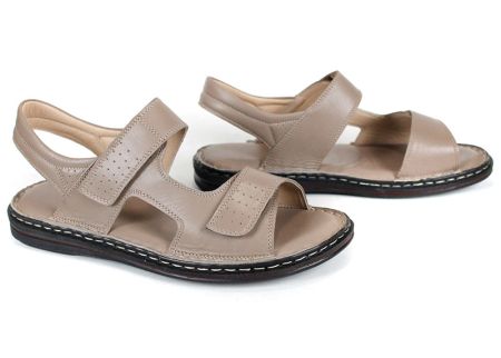 Sandale barbatesti din piele naturala de culoare neagra - model Vladi