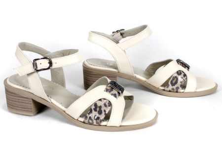 sandale elegante Savana Chic din piele naturală cu detaliu leopard