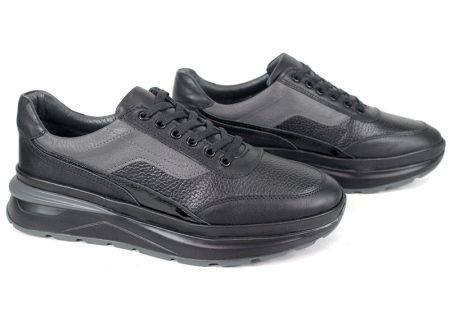 Pantofi barbatesti din piele naturala si piele intoarsa de culoare albastru inchis - model Dynamic Flair