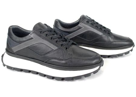 Pantofi barbatesti din piele naturala si piele intoarsa de culoare albastru inchis - model Dynamic Flair