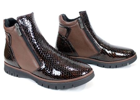 Cizme casual dama din piele de sarpe neagra - Model Ashley