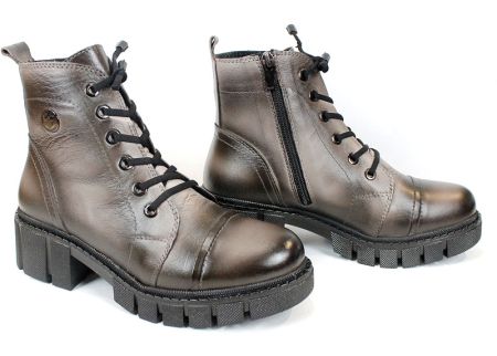 Cizme joase de dama din piele naturala de culoare verde inchis - Model Julie