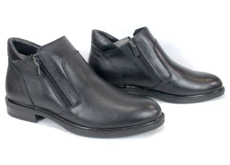 Cizme barbatesti din piele naturala de culoare neagra - model 334112