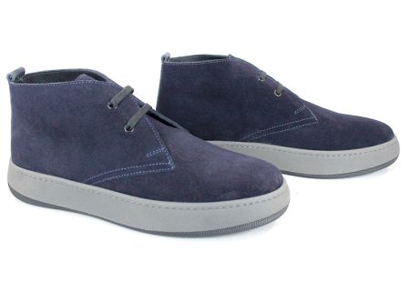 Clark barbati din piele intoarsa naturala de culoare albastru inchis - model clasic.