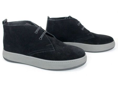 Clark barbati din piele intoarsa naturala de culoare albastru inchis - model clasic.