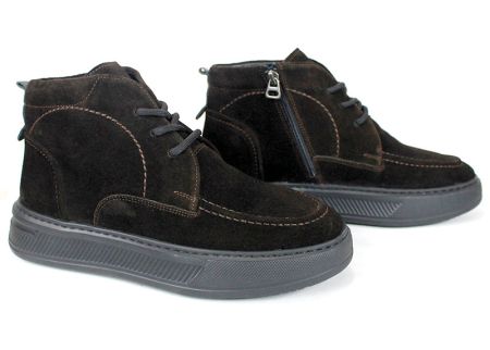 Clark barbati din piele intoarsa naturala de culoare albastru inchis - model clasic.