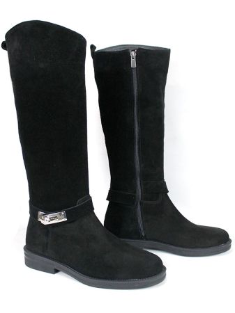 Cizme de dama din piele naturala de culoare neagra - model 125587