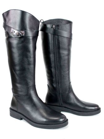 Cizme de dama din piele naturala de culoare neagra - model 125587