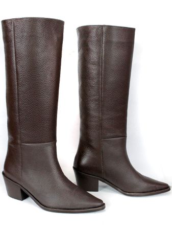 Cizme de dama din piele naturala de culoare neagra - model 125587