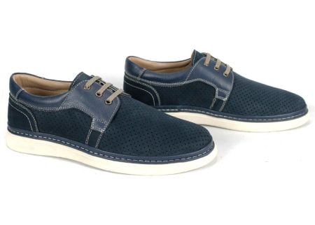 Mocasini barbatesti din piele naturala de culoare albastru-gri - ModelApache