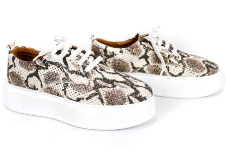 Pantofi damă Solea Day din piele naturală cu imprimeu șarpe