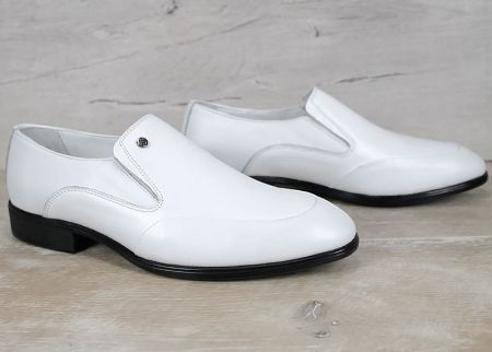 Pantofi eleganți pentru bărbați Aurelio Forma din piele naturală albă