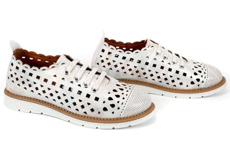 Pantofi de vara moi de dama din piele naturala de culoare gri deschis - Model Agora.