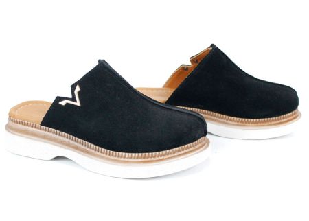 saboti dama velur negru comozi Velvet Step