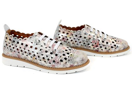Pantofi de vara moi de dama din piele naturala de culoare gri deschis - Model Agora.