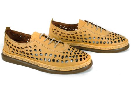 pantofi damă vară Soraya Lune galben muștar piele naturală