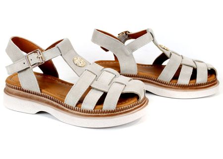 Senda Bella – sandale dama joase din piele naturală velur bej