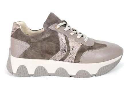 Gabriella Conti sneakers de damă din piele întoarsă și piele naturală culoare taupe.