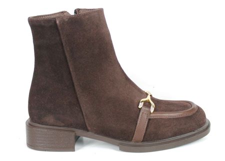 Ghete Eleganza – velur natural maro închis