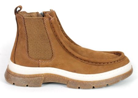 Mara Vellini women's light brown genuine suede ankle boots
