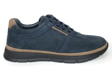 Nico Bellandi – pantofi casual pentru bărbați din nubuc natural bleumarin