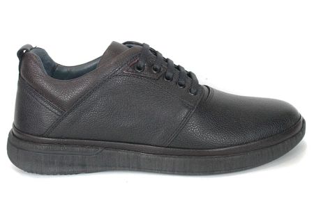 Enzo Carbone – Men's Casual Shoes in Black Genuine Pebbled Leather