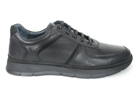 Matteo De Luca men's shoes in black genuine leather