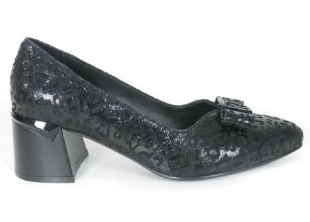Valentina Rossetti women's formal shoes in black leopard genuine leather