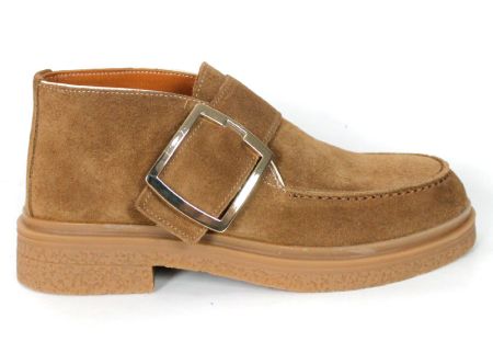 Claudia Venturi – Women's Suede Ankle Boots in Light Brown