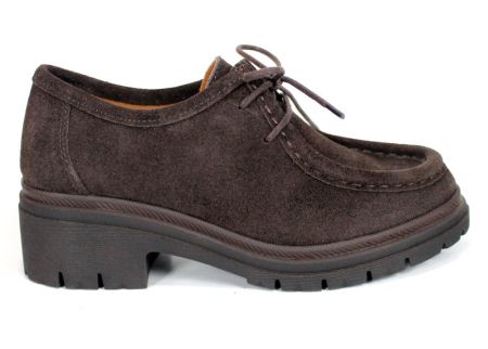 Francesca Morelli pantofi loafer damă din piele întoarsă naturală maro închis bitter
