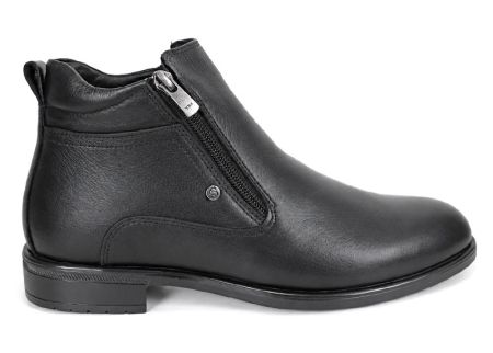 Alessandro Ferretti Men's Black Genuine Leather Dress Ankle Boots with Dual Zippers and Warm Lining – PESHTERA™