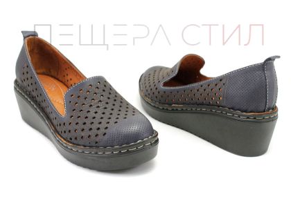 Pantofi dama de vara cu perforatie in albastru inchis 6113-1 SN