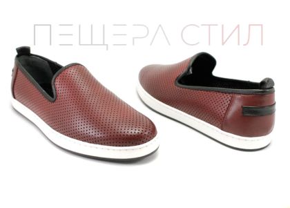 Pantofi moale barbati in intuneric visiniu 701p BR