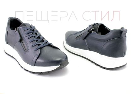Pantofi barbati din piele in albastru inchis 806 SN