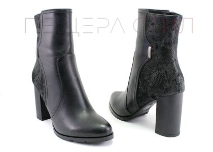 Botine de damă din piele naturală în negru 316 CH