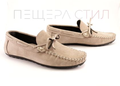 Mocasini barbati Suede natural Culoare bej - Model Mark.