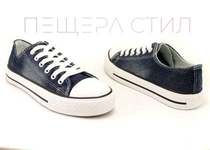 Tenisi dama in denim albastru 130 DS