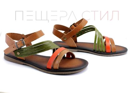 Sandale dama plate din piele - Model Adi
