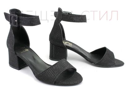 Sandale cu toc negru pentru femei, negru - Model Vega