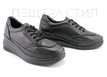 Pantofi casual pentru femei, cu șireturi negre - Model Rose