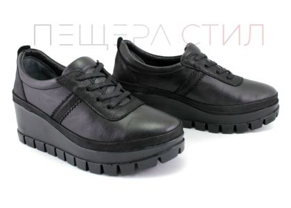 Pantofi casual pentru femei, cu șireturi negre - Model Uma