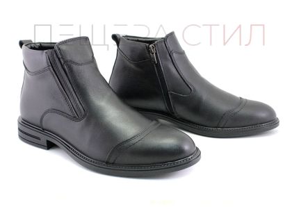 Cizme formale barbatesti de culoare neagra, model Dion.