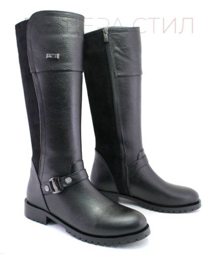 Cizme dama din piele naturală cu fermoar lateral, model Zarina