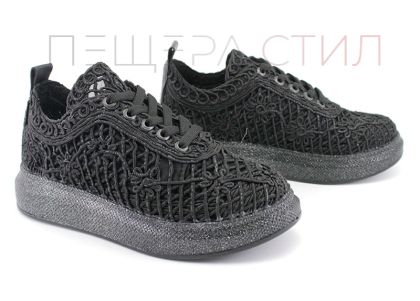 Pantofi sport de vară pentru femei în negru - model Chiara.
