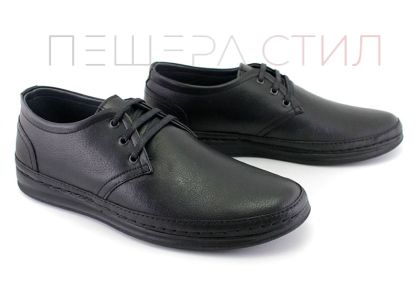 Încălțăminte casual bărbătească cu șireturi în negru - Model Cedar
